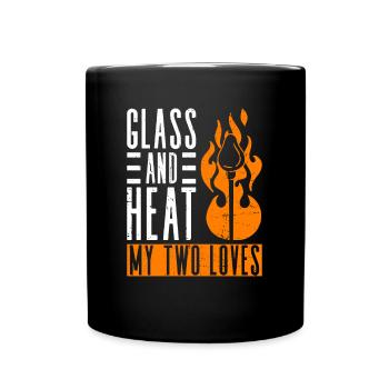 Glass and Warmth - My Two Loves - Glassblowers - Full Colour Mug - black - Front