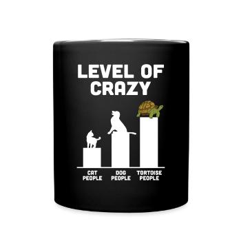 Level Of Crazy Funny Turtle Tortoises Reptile - Full Colour Mug - black - Front