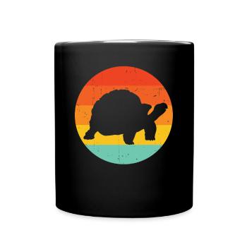 Sunset Reptile Retro Tortoise Fan Vintage - Mug uni - noir - Devant