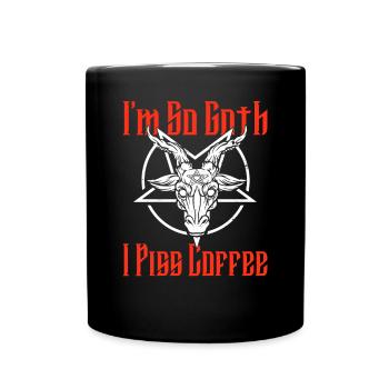 Satan Beelzebub Teufel Gothic Pentagram Mystisch - Tasse einfarbig - Schwarz - Vorne
