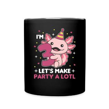 3ème anniversaire axolotl trois ans mignons axolotls - Mug uni - noir - Devant