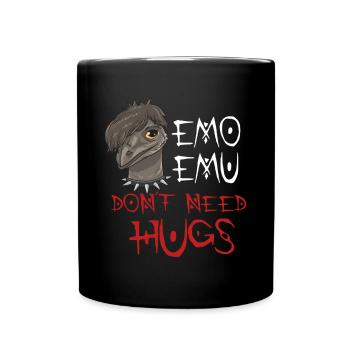 Emo Boy Emo Girl Emu Bird Emocore Punk Aesthetics - Full Colour Mug - black - Front