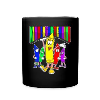 Kindergartenkind Lustige Comic Buntstifte - Tasse einfarbig - Schwarz - Vorne