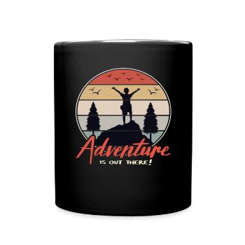 Wandern Retro Wandern Wandern Berge Wanderer - Tasse einfarbig - Schwarz - Vorne
