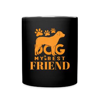 Chien mon meilleur ami - Mug uni - noir - Devant