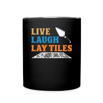 Carrelage Live Laugh Lay Tiles Revêtement de sol - Mug uni - noir - Devant