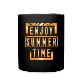 Enjoy Summer Time - Tasse einfarbig - Schwarz - Vorne
