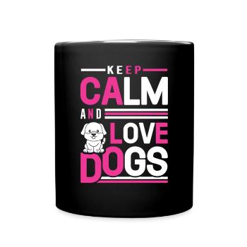 Restez calme et aimez les chiens - Mug uni - noir - Devant