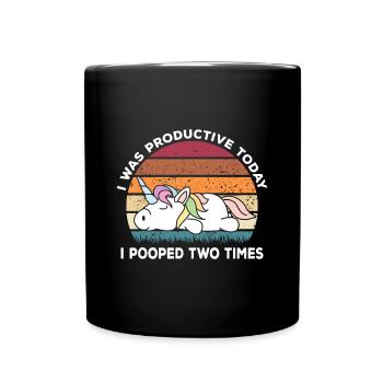 I Pooped Twice Adult Humor Funny Sarcastic Vintage - Full Colour Mug - black - Front