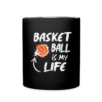 Basketball Spruch Motiv I Basketballer - Tasse einfarbig - Schwarz - Vorne