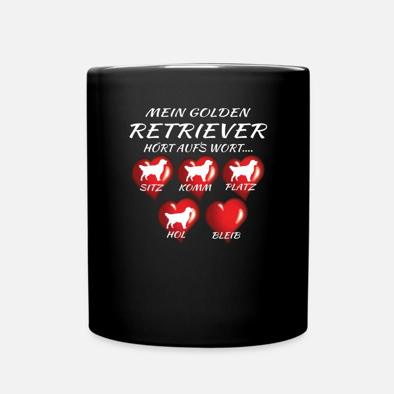 Hund Golden Retriever Hundebesitzer - Tasse einfarbig - Schwarz
