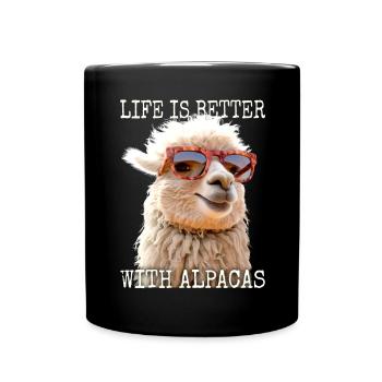 Alpaca Life Is Better With Alpacas Lama Alpacas - Full Colour Mug - black - Front