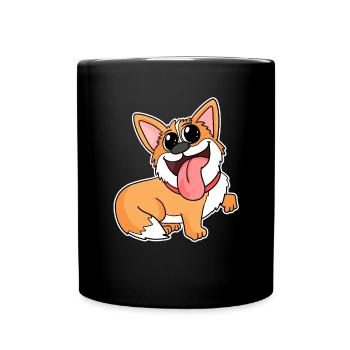 Welsh Corgi Pembroke Dog Breed Dog Dogs - Full Colour Mug - black - Front