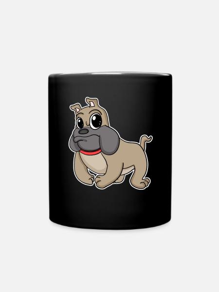 Französische Bulldogge Hunderasse Hund Hunde - Tasse einfarbig - Schwarz
