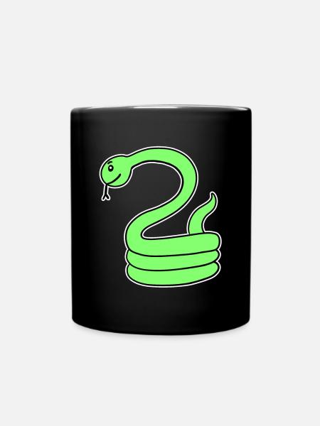 Schlange - Grüne Schlange - Tasse einfarbig - Schwarz