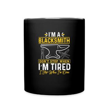 Blacksmith Funny Forge Hammer Workwear Blacksmith - Full Colour Mug - black - Front