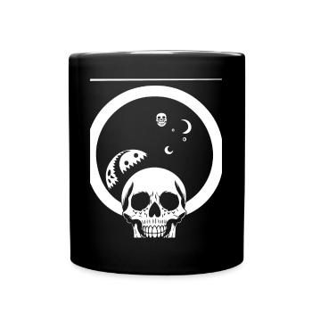 Horror Schädel Schädel Kunst Schädel Gothic Heavy Metal - Tasse einfarbig - Schwarz - Vorne