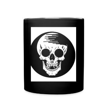 Horror Skull Skull Art Skull Gothic Heavy Metal - Full Colour Mug - black - Front