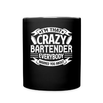 Bartender Crazy Bartender - Full Colour Mug - black - Front