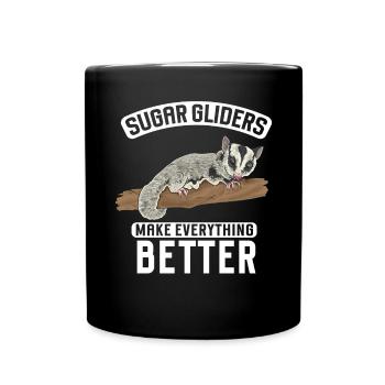 Short-headed glider Sugar Glider - Full Colour Mug - black - Front