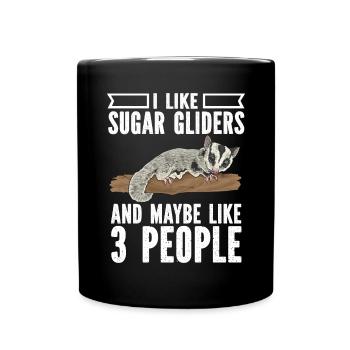Kurzkopfgleitbeutler Sugar Glider - Tasse einfarbig - Schwarz - Vorne