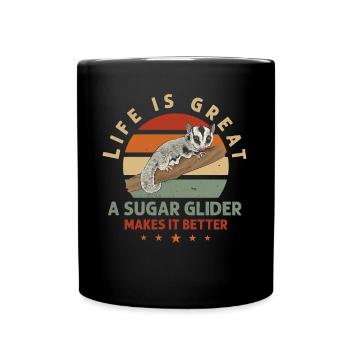 Short-headed glider Sugar Glider - Full Colour Mug - black - Front