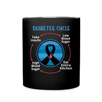 My Diabetes Mom Cycle Warrior - Full Colour Mug - black - Front