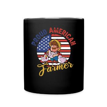 Proud American Farmer Grandpa - Full Colour Mug - black - Front