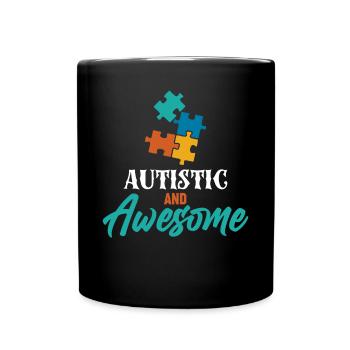 Stolze Autistin und Genial - Tasse einfarbig - Schwarz - Vorne