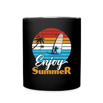 Planche à voile Windsurfer Profitez de l’été - Mug uni - noir - Devant