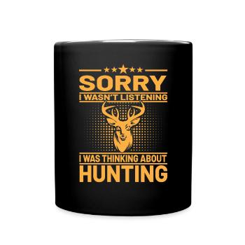 Jagen Jäger Hirsch Jagen Jagen Sprüche - Tasse einfarbig - Schwarz - Vorne