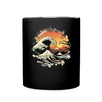 Japonais Wave La Grande Vague de Kanagawa - Mug uni - noir - Devant
