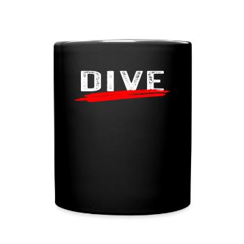 Diver Freediving Underwater Diving Dive - Full Colour Mug - black - Front