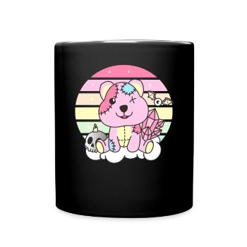 Kawaii Gothic Quokka Pastel Gothic Goth - Full Colour Mug - black - Front