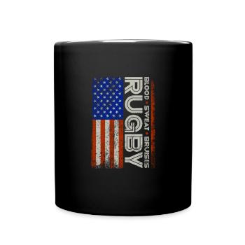 Rugby Verein Rugbyteam Football Sport Geschenk - Tasse einfarbig - Schwarz - Vorne
