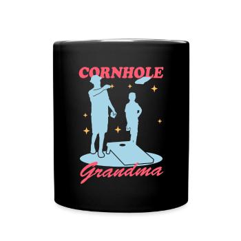 Mamie joueuse de Cornhole | Blind Hole Bean Bag Cadeau - Mug uni - noir - Devant