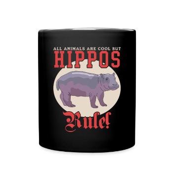 Bébé hippopotame | Hippopotames Hippos Cadeau - Mug uni - noir - Devant
