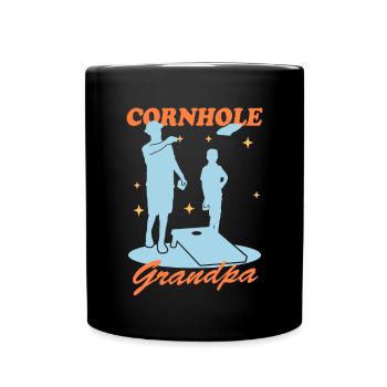 Cornhole Player Grandpa Bean Bag Blind Hole Gift - Mug uni - noir - Devant
