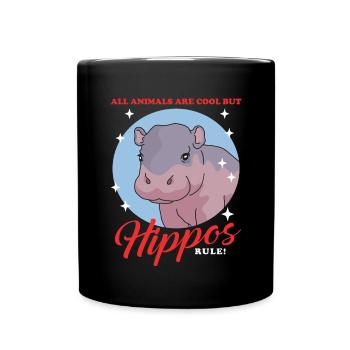 Hippo Baby Hippo Hippos Gift - Full Colour Mug - black - Front