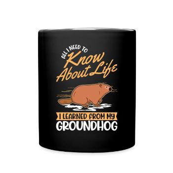 Marmot Groundhog Day Woodchuck - Full Colour Mug - black - Front