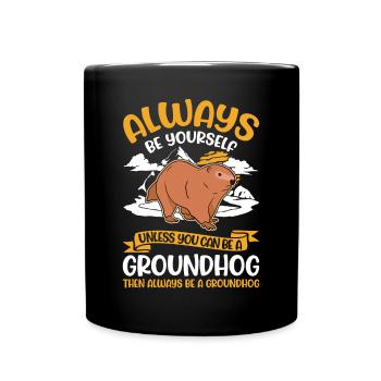 Murmeltier Groundhog Marmot Waldmurmeltier - Tasse einfarbig - Schwarz - Vorne