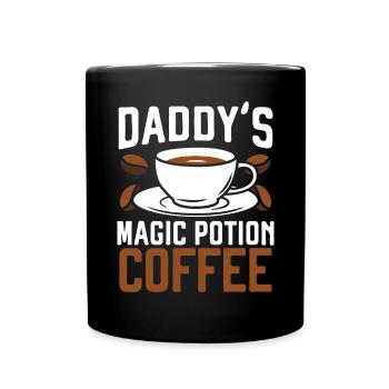 Papa Kaffeetrinker Koffein Papa Vatertag - Tasse einfarbig - Schwarz - Vorne