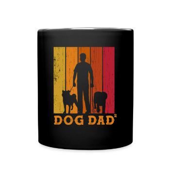 Dog Dad to the power of 2 - Full Colour Mug - black - Front