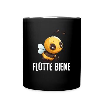 Flotte Biene Imker - Tasse einfarbig - Schwarz - Vorne