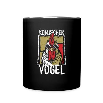 Komischer Vogel - Tasse einfarbig - Schwarz - Vorne