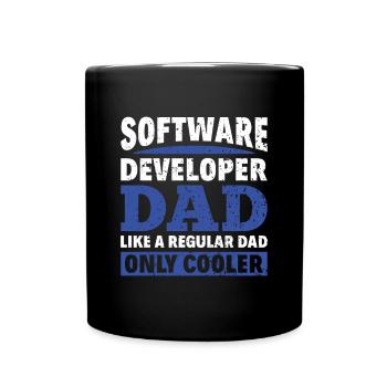 Software Developer Dad - Software Programmer - Full Colour Mug - black - Front