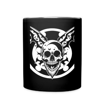 Horror Skull Skull Art Skull Gothic Heavy Metal - Full Colour Mug - black - Front