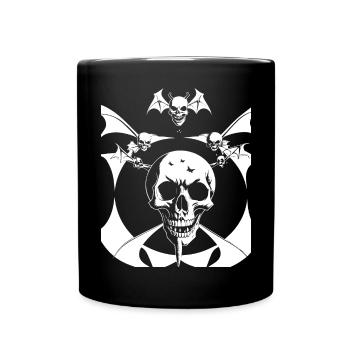 Horror Skull Skull Art Skull Gothic Heavy Metal - Full Colour Mug - black - Front