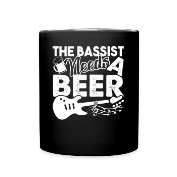 Bass Guitar The Bassist Bass Guitar Needs A Beer - Full Colour Mug - black - Front