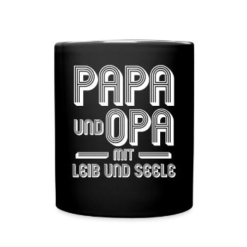 Ich Habe Den Besten Job Ich Bin Papa Und Opa - Tasse einfarbig - Schwarz - Vorne